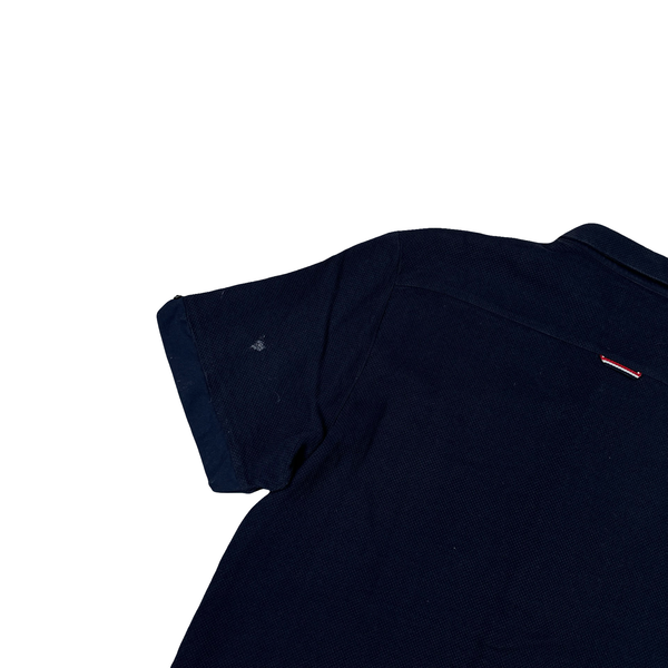 Fred Perry Navy Two Tone Short Sleeve Polo Shirt - Large