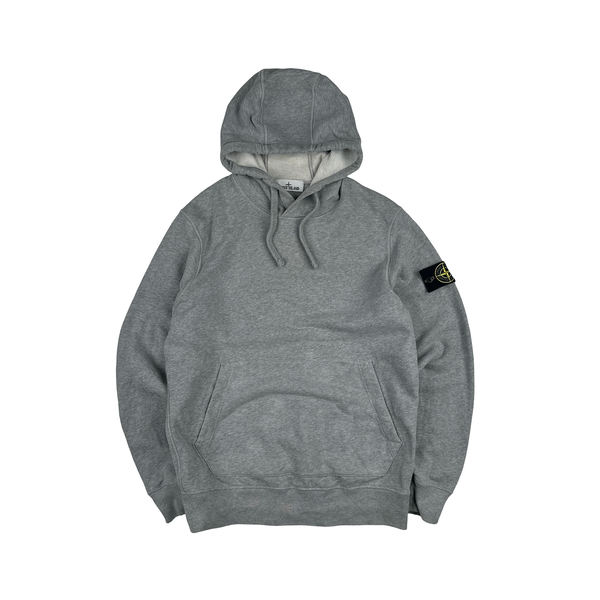 Stone Island 2022 Grey Pullover Cotton Hoodie - Medium
