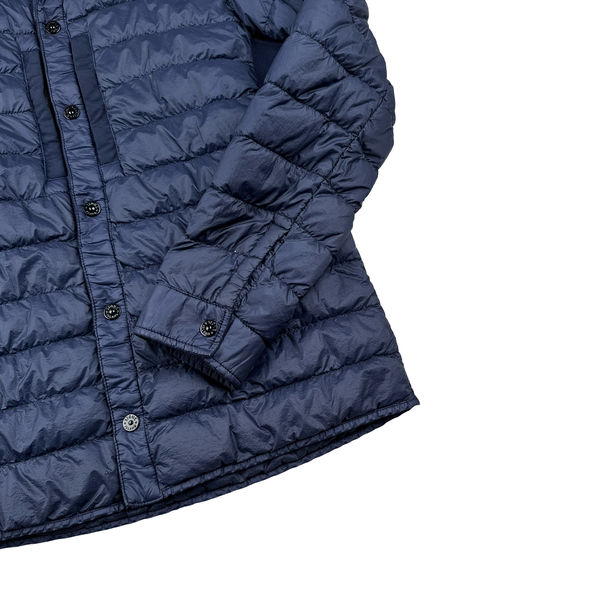 Stone Island 2018 Navy Micro Yarn Down Overshirt - Small