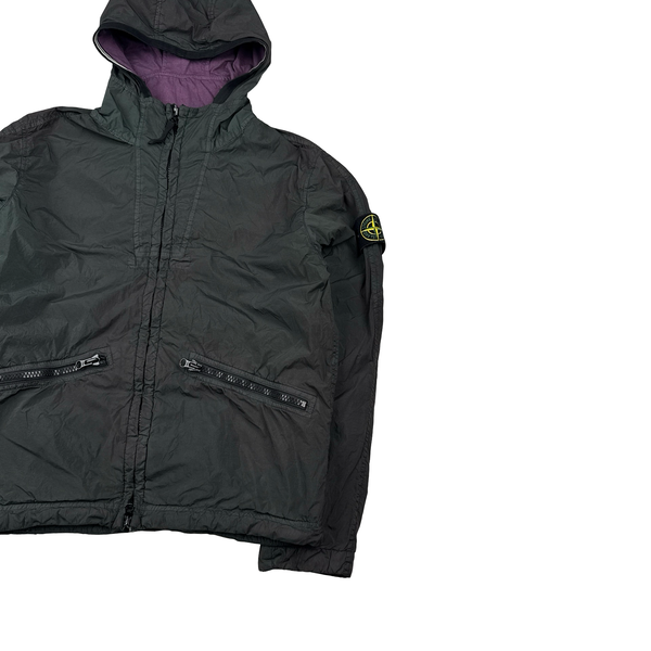 Stone Island Charcoal Garment Dyed Crinkle Reps NY Jacket - Small