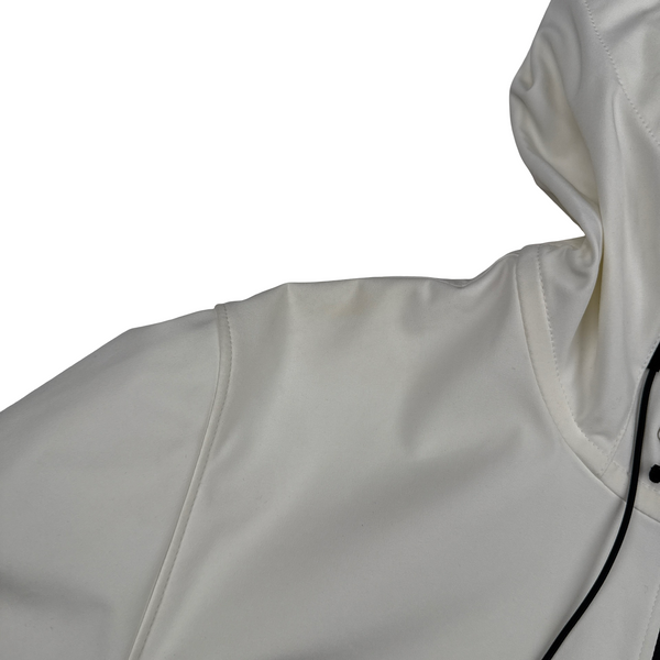 CP Company White Soft Shell R Goggle Hooded Zipped Jacket - XS