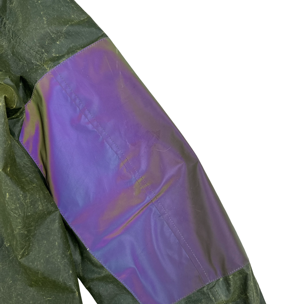 Plurimus Green Reflective Rubber Coated Zipped Overshirt - Large