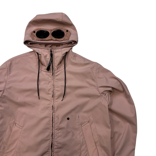 CP Company GD Shell Pink Hooded Lined Soft Shell Goggle Jacket - Large