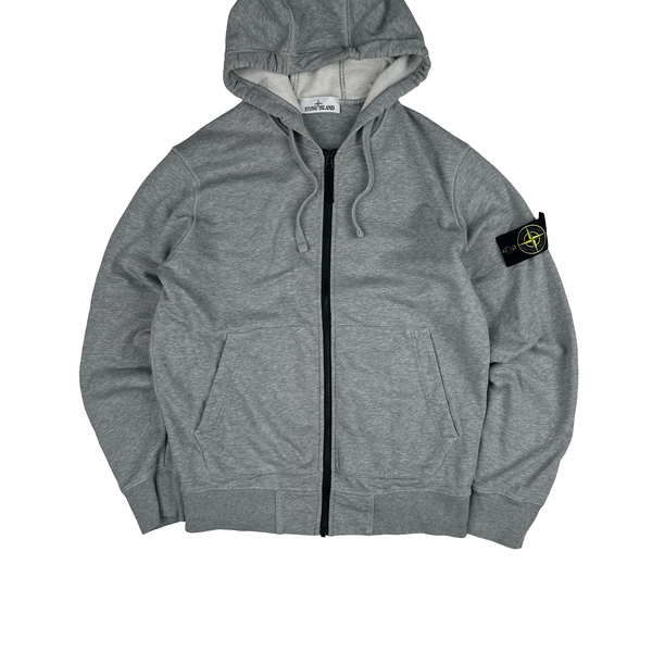 Stone Island Light Grey 2022 Zipped Hoodie - Medium
