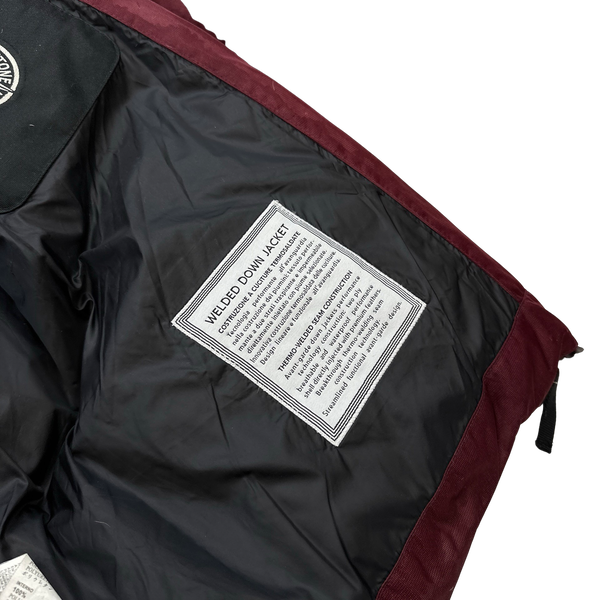 Stone Island 2010 Burgundy Welded Down Balaclava Puffer Jacket - Large