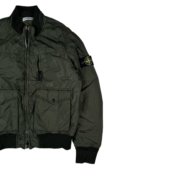 Stone Island 2012 Khaki 30th Anni Garment Dyed Nylon Tela Quilted Jacket - Large