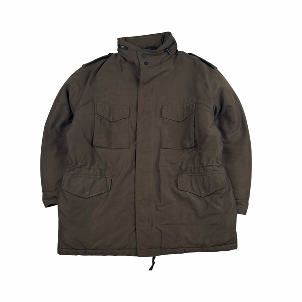 CP Company 1998 Brown Multi Pocket Nylon Blend Jacket - Large
