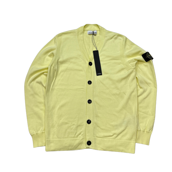 Stone Island Lemon Yellow Cardigan Jumper - Medium