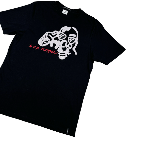 CP Company Cotton Black Spellout Comics & Cars T Shirt - Large