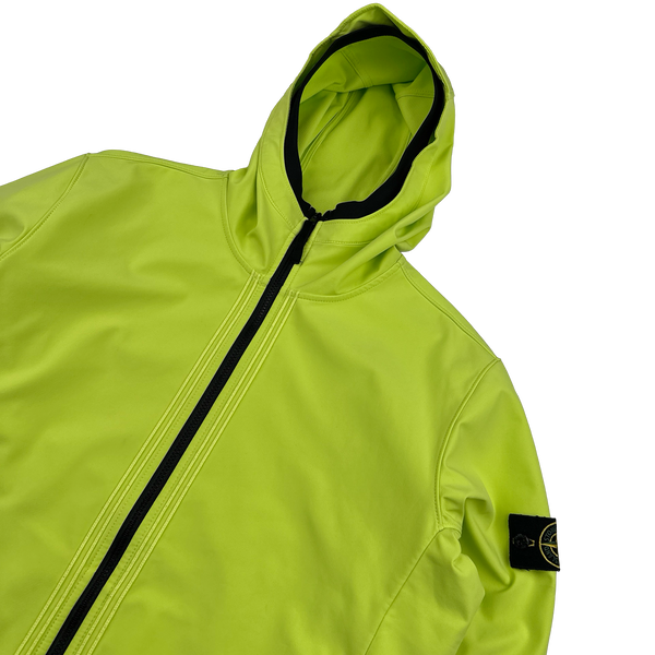 Stone Island 2022 Volt Yellow Soft Shell R E Dye Tech Jacket - XL