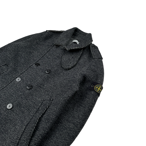 Stone Island 2009 Heavyweight Wool Double Breasted Knit Jacket - XL