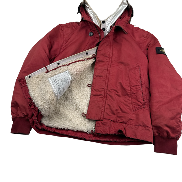Stone Island 2015 Silver Sherling Liner Fur Hood David TC Jacket - Medium