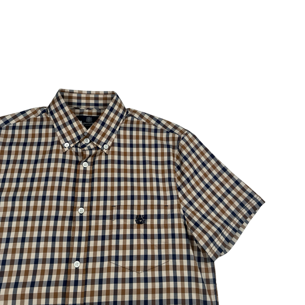 Aquascutum Classic Nova Checked Short Sleeve Shirt - Medium