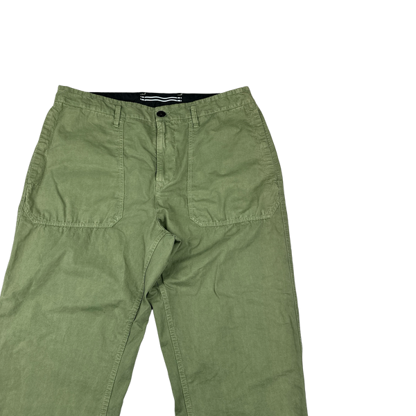 Stone Island 2023 Green Regular Fit Old Treatment Trousers - 36"