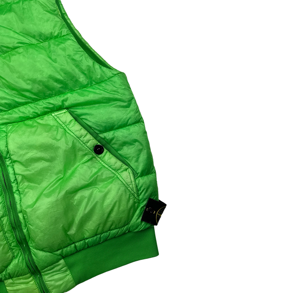 Stone Island 2012 Green Garment Dyed 30th Anniversary Down Filled Gilet - XL
