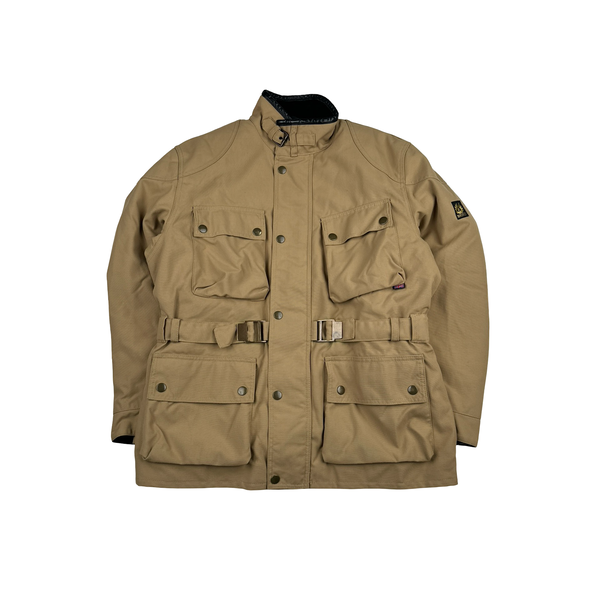 Belstaff Light Brown Multi Pocket Field Zipped Heavyweight Jacket - Large
