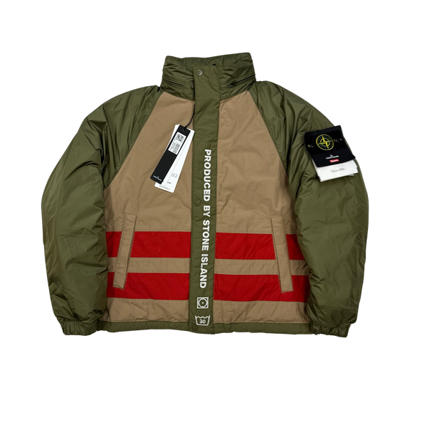 Stone Island x Supreme 2023 Tela Logo Reversible Down Puffer Jacket - Small