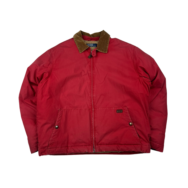 Ralph Lauren Vintage Red Down Filled Harrington Jacket - Medium