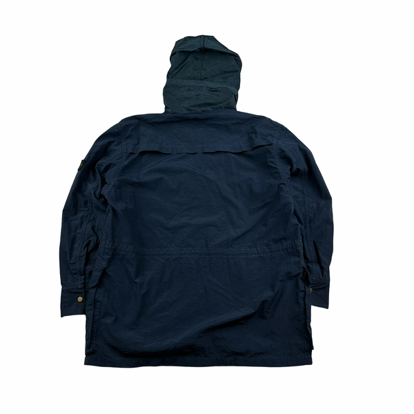CP Company Vintage Blue Nylon Hood Badge Jacket - Medium