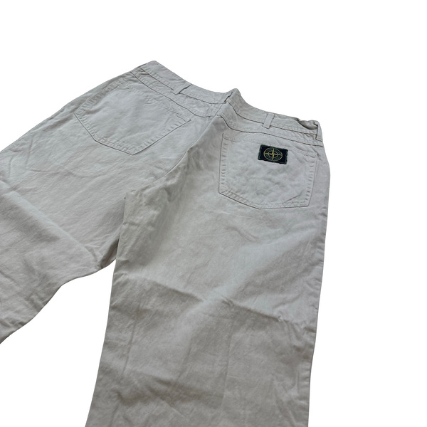 Stone Island 90's Vintage White Jeans - 30"