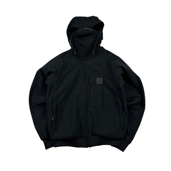 CP Company Black Soft Shell Metropolis Hooded Jacket - XS