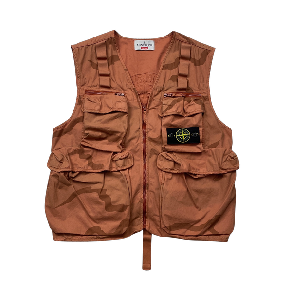 Stone Island x Supreme Brushed Cotton 2C Camo OVD Vest - Large