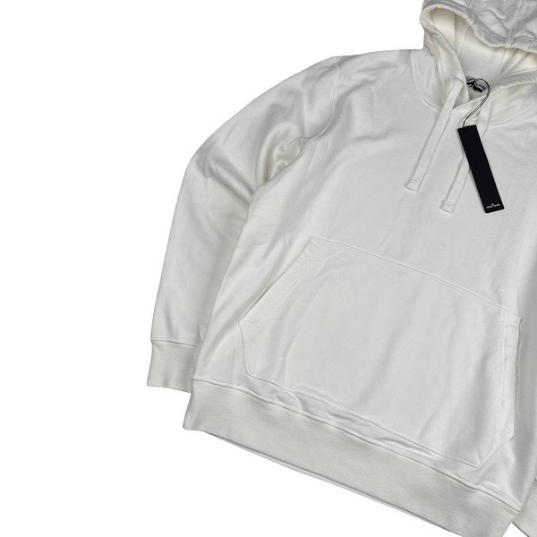 Stone Island 2021 White Pullover Cotton Hoodie - XL