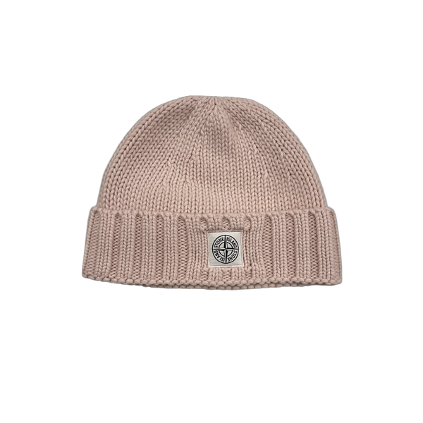 Stone Island 2019 Pink Soft Wool Patch Beanie