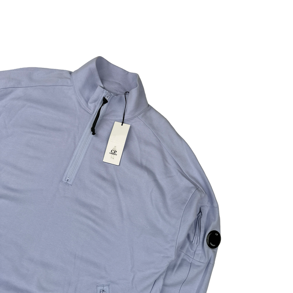 CP Company Lilac Cotton Lens Viewer Quarter Zip Pullover - 3XL