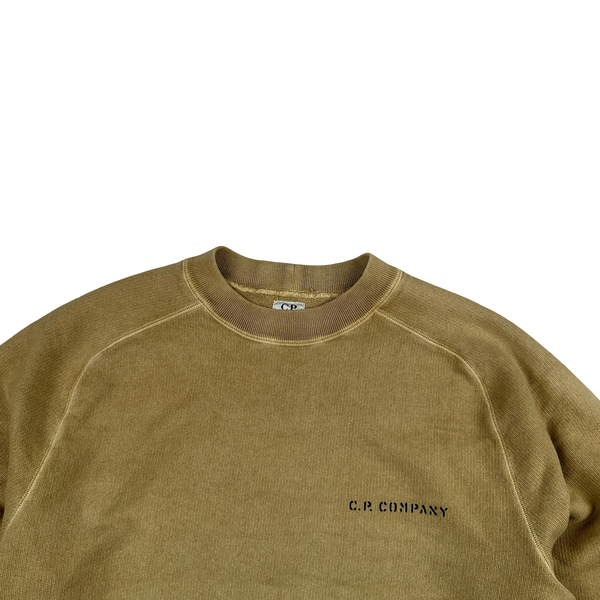 CP Company 2003 Yellow Cotton Spellout Text Crewneck - XXL