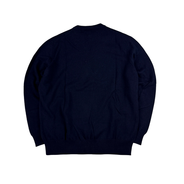 Paul & Shark Navy Wool Spellout Logo Crewneck - Large