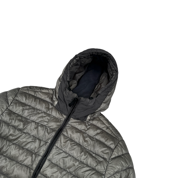 Stone Island 2015 Grey Garment Dyed Hooded Puffer Jacket - Medium