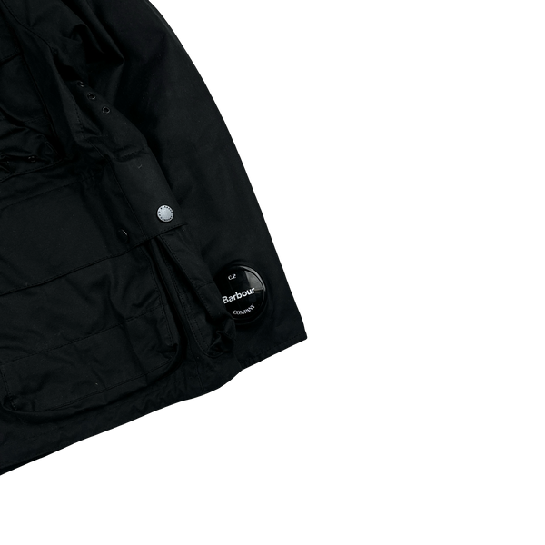 CP Company x Barbour Black Multi Pocket 500 Mille Waxed Jacket - Small