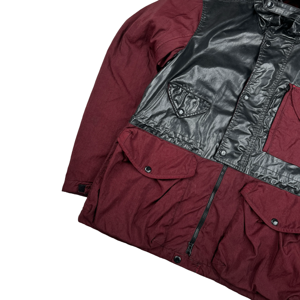 CP Company Red Quartz Quilted Paneled Goggle Jacket - Medium