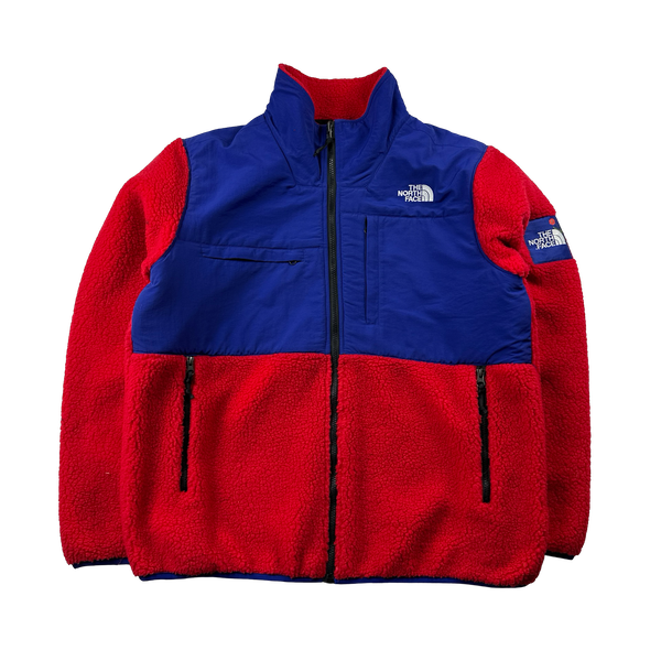 North Face x Nordstrum Collab Blue/Red Colour Block Fleece Jumper - Large