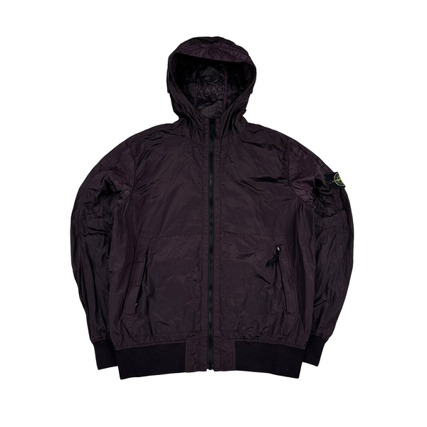 Stone Island 2018 Plum Purple Nylon Metal Watro Hooded Jacket - Large