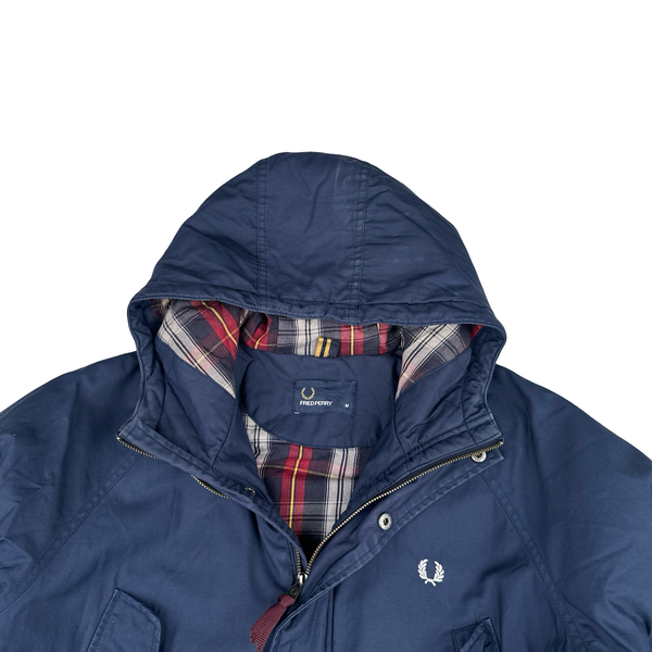 Fred Perry Navy Long Quilted Multi Pocket Jacket - Medium – Mat's