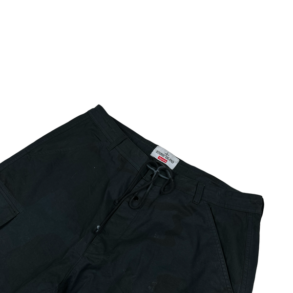 Stone Island x Supreme 2019 Navy Brushed Cotton 2C Camo OVD Cargo Trousers- 34"