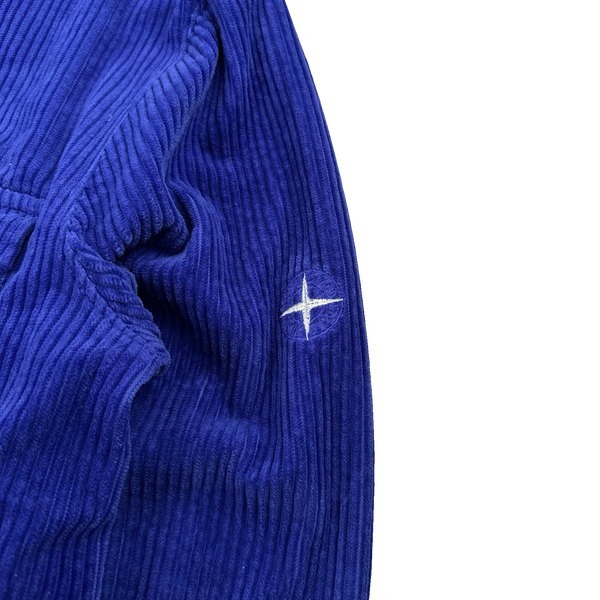 Stone Island 2021 Blue Thick Jumbo Corduroy Overshirt - Large