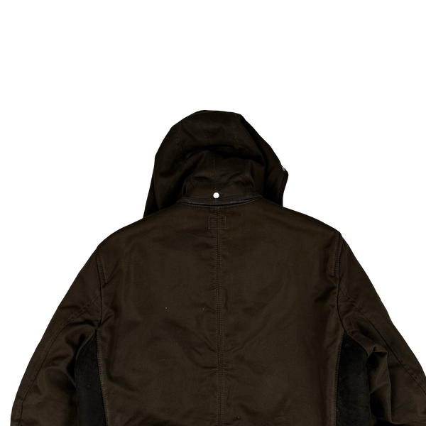 CP Company 2006 Dark Brown Multi Pocket Shearling Lined Goggle Jacket - XL