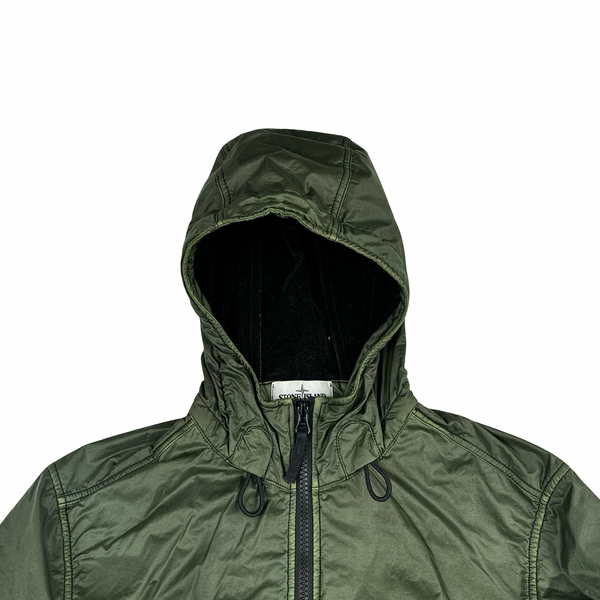 Stone Island 2020 Green Lamy Flock Velour Lining Jacket - Large