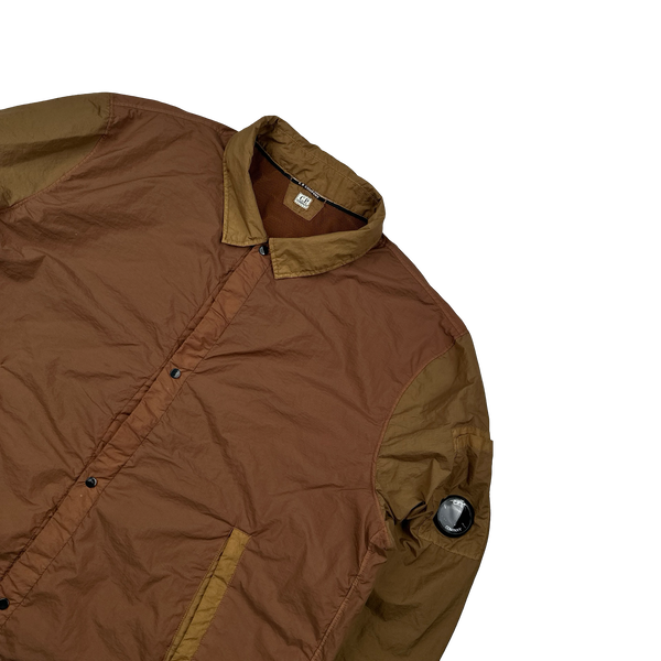 CP Company Brown Colour Block Taylon P Nylon Overshirt - XL