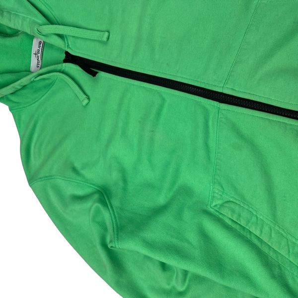Stone Island 2022 Green Cotton Zipped Hoodie - Medium