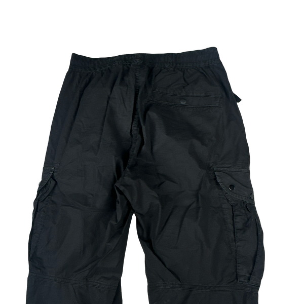 Stone Island 2021 RE-T Black Regular Tapered Cargo Trousers - 30"