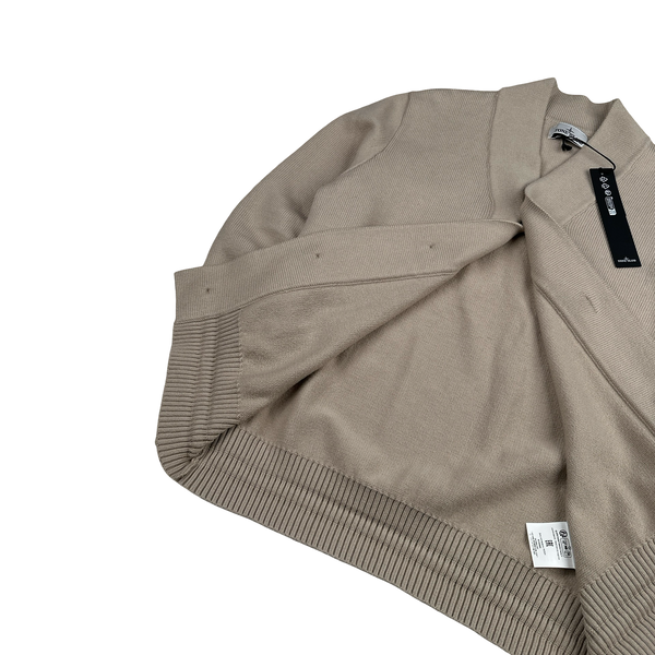 Stone Island 2024 Beige Wool Knit Buttoned Jumper - Medium