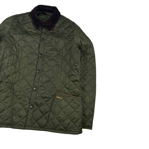 Barbour Green Quilted Front Pocket Buttoned Jacket - XL
