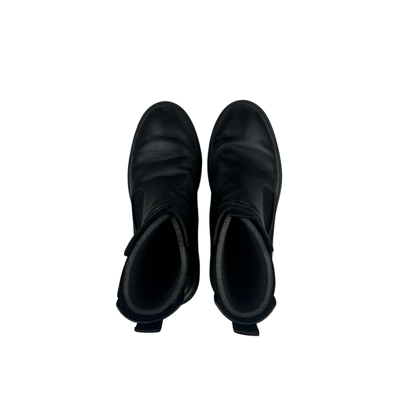 Stone Island x Ecco Black Leather Slip On High Boots - UK 9