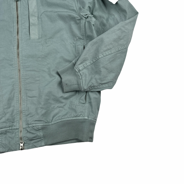 Stone Island 2023 Baby Blue Cupro Cotton Twill-TC Bomber Jacket - Small