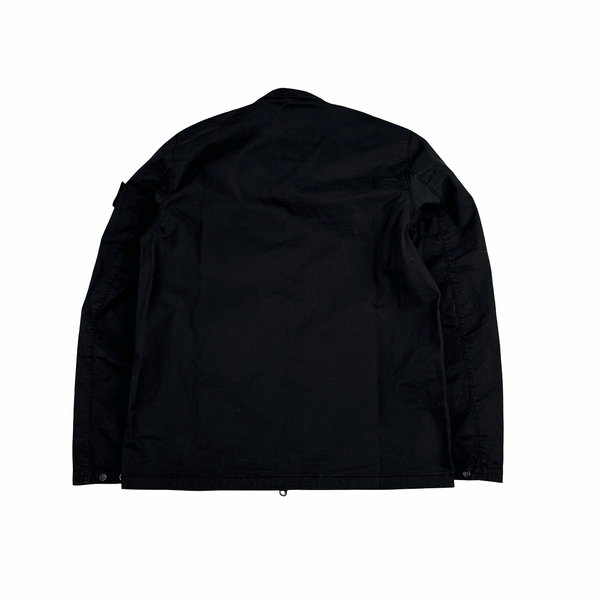 Stone Island 2023 Black Supima Cotton Twill Zipped Overshirt - Small