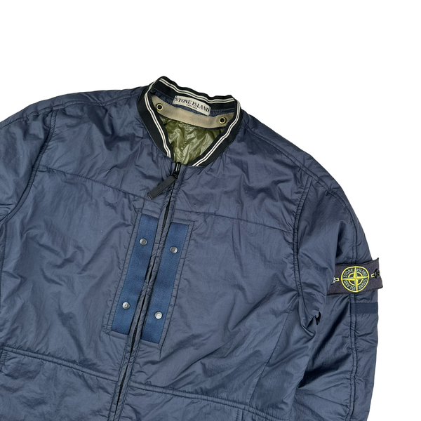 Stone Island Navy Nylon Padded Bomber Jacket - Medium